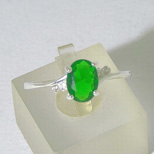 Imagen 4 de 4 de Anillo Plata 925 Cubic Solitario Amatista Blanco Garantía
