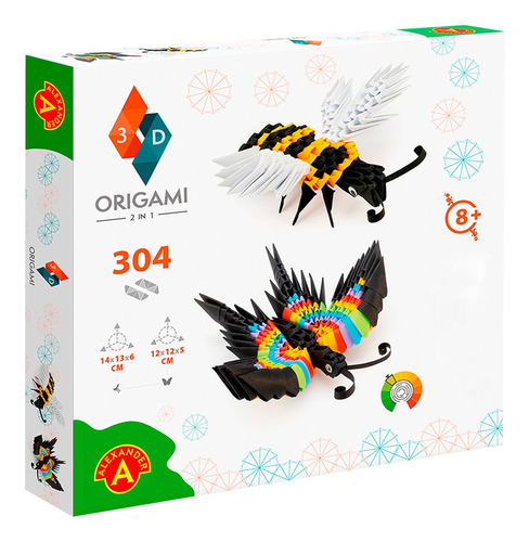 Origami 3d - 2 En 1, Mariposa Y Abeja