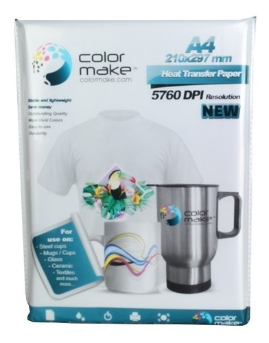 Imagen 1 de 1 de Papel Sublimación Sublimar A4 Color Make Light 90 G 100 Hoja