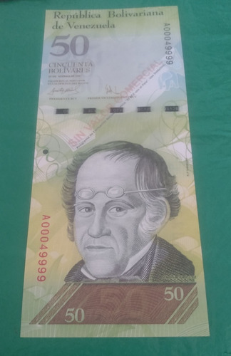 Afiche Billete Venezuela Fuerte 50 Bolívares Grande