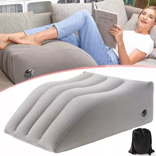 Almohada inflable de cuña de viaje con bomba de aire, almohada de cuña  portátil y ligera para dormir, almohada de elevación de piernas para  aliviar la