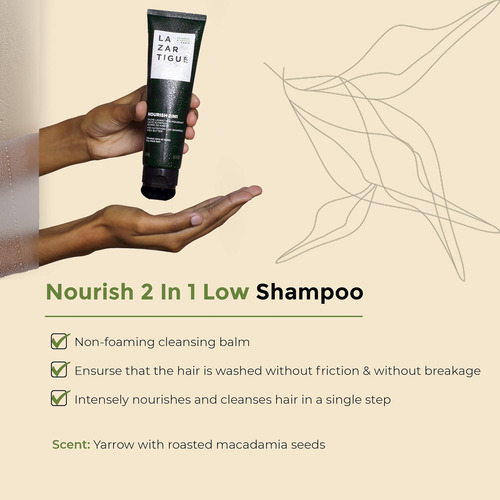 Shampoo Lazartigue Nourish 2 Em 1, Bálsamo De Limpeza Sem Es