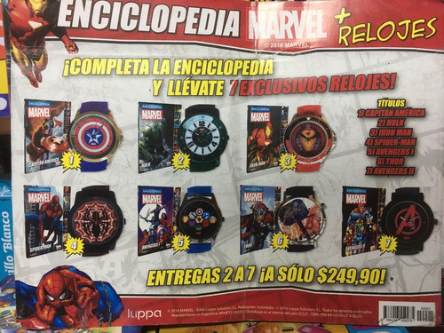 Enciclopedia Marvel - Coleccion Completa / Relojes De Regalo