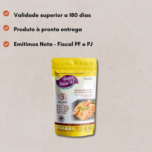 Macarrão De Konjac Cabelo De Anjo Konjac Massa Mf Sachê 200g