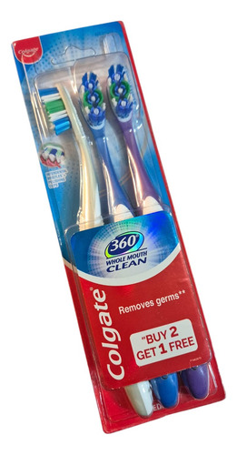 Cepillo De Diente Colgate 360° Medium 3 Unidades