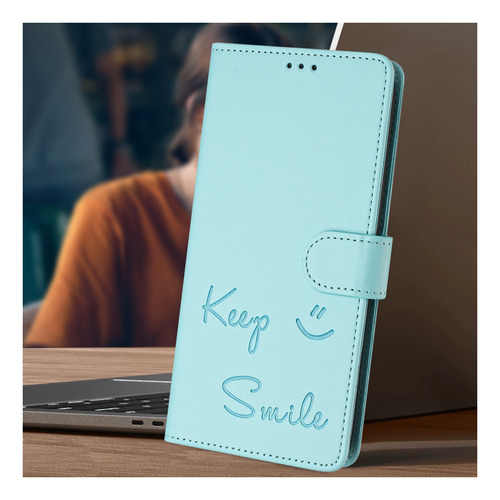 Funda De Piel Con Forma De Cara Sonriente Para Motorola Edge 50 Fusion Con Ranuras Para Tarjetas, Cierre Magnético, Cartera, Bloqueo Rfid, Soporte