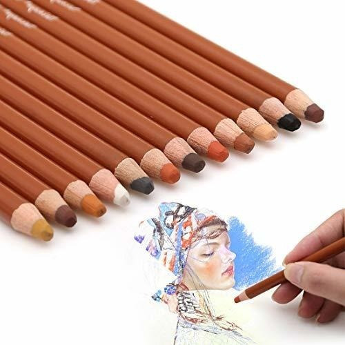 Lapices Pastel Tonos Piel Para Retratos X 12u. Interior 5mm