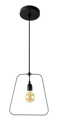 Lampara Colgante 60w E27  Triangle Color Negro Pierrot