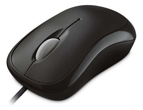 Ratón Óptico Microsoft Básico - Negro. Cómodo, Con Cable,