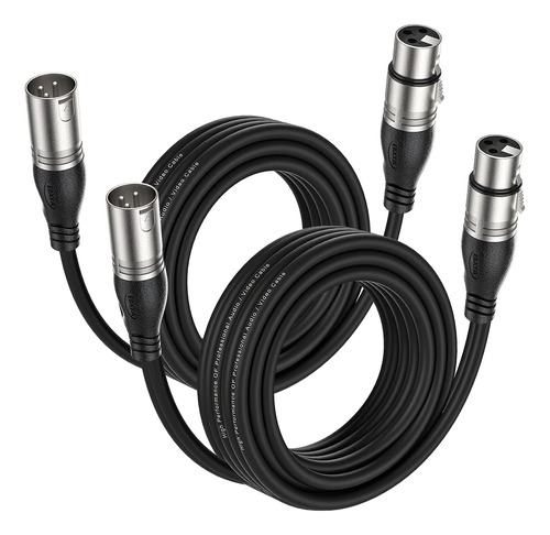 Pack De Cables Xlr Ebxya Negro 1,8m C/u, 2 Pcs