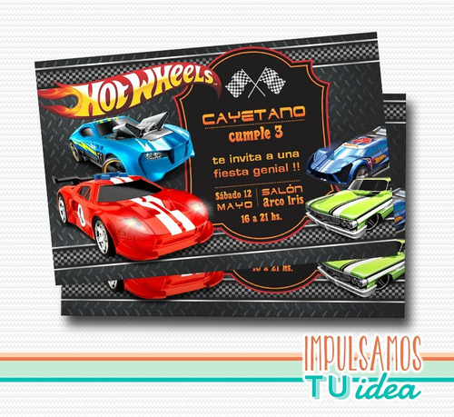 Cumple Hotwheels, Invitación Hotwheels Imprimible Y Whatsap