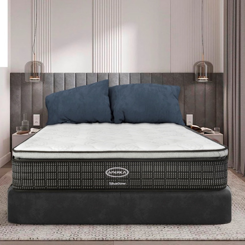 Colchón King Size America Espuma Alta Densidad Confortflex Color Gris