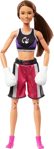 Muñeca Barbie Made To Move Brunette Boxer