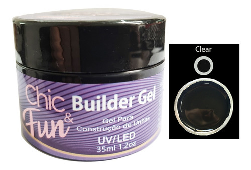35ml Gel Builder 35g Uv Led Silver Unhas Acrigel- Chic & Fun Cor Transparente