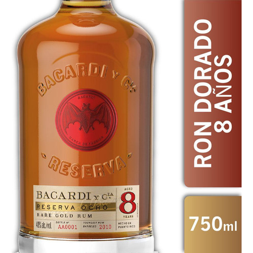 Ron Bacardi 8 Años 750cc 1 Unidad