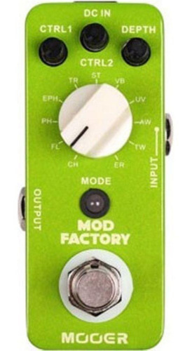 Pedal de guitarra Factory Moore Mod, 11 efectos clásicos, color verde