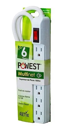 comprar Supresor Corta Picos Regleta Powest Fl243s 6tomas 120v 1800w