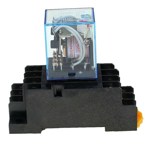 Relé 220v Transparente, 4no + 4nc, 8a, Incluye Base
