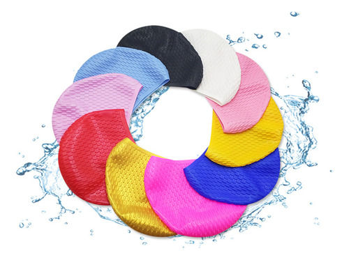 Práctico Gorro De Piscina Impermeable De Silicona Para Nadar