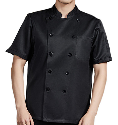 Abrigo De Chef Chaqueta De Chef Camisa Top De Manga Corta,