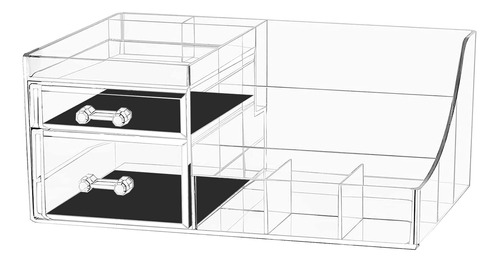 Organizador De Maquillaje Transparente Con 2 Cajones, Organi
