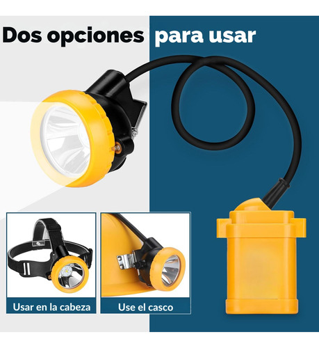 Linterna De Cabeza Led Para Minería Luz Intensa Y Recargab