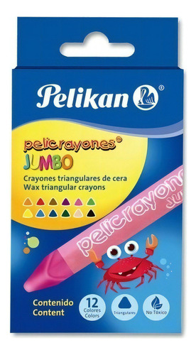 Crayon Pelikan 50601220 Triangular Jumbo C12 Pzas /v