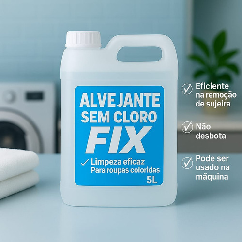 Branqueador Sem Cloro Alvejante Para Roupas Coloridas 5l