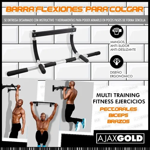 Barra Ejercicio Dominadas Puerta Fitness Dorsal Gym 5 En 1