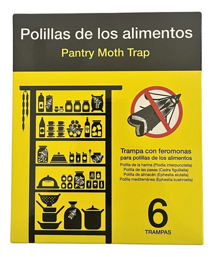 Trampa Adhesiva C Feromona P Insecto Polilla De Alimento X 6