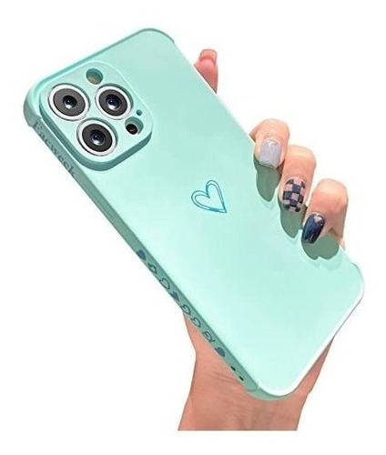 Funda Compatible Con iPhone 12 Pro Max Bumper Verde Corazon