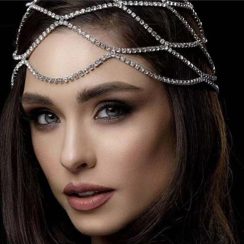 Diadema Cabeza Gorro Hueco De Malla De Diamantes De Imitació