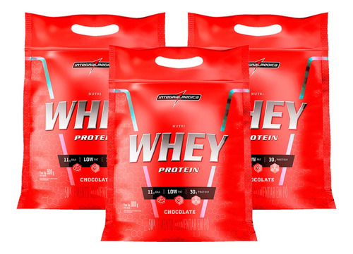 3x Nutri Whey Refil Isolado 907g - Integralmedica - Sabor Um De Cada Sabor