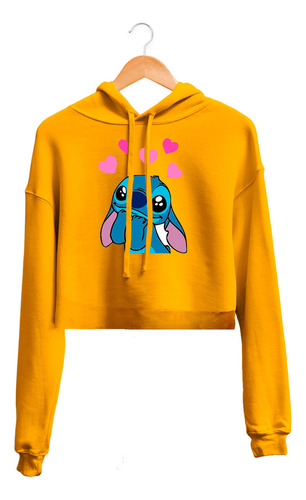 Hoodie Crop Top Stitch Corazones