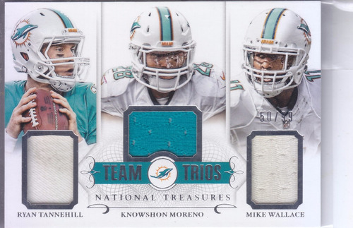 2014 National Treasures Jersey Tannehill Moreno Wallace /99