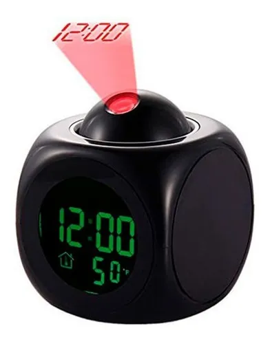 Reloj Digital Despertador Proyector Hora Alarma Temperatura Color Negro