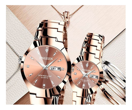 Reloj De Cuarzo Para Hombre Mujer Pareja 2 Piezas