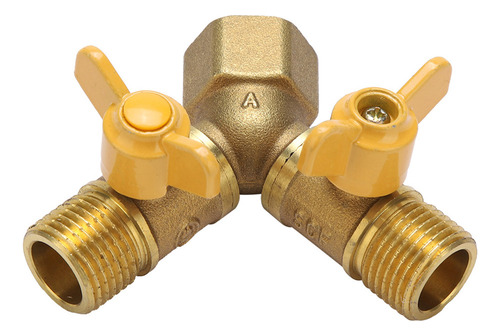Conector De Doble Grifo G1/2 De Latón Para Riego De Jardín,