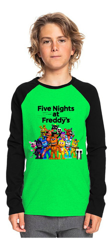 Polera Raglan Diseño Five Nights At Freddy's Dtf Cod 003