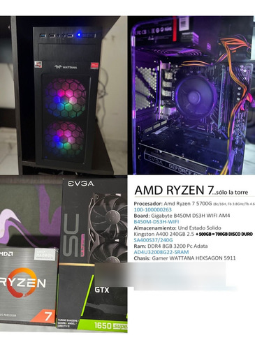 Pc Gamer Ryzen 7 5700g Gtx 1650 Super 700gb