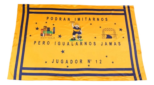 Bandera Boca Juniors. Telón. Podrán Imitarnos. 210cm X 126cm