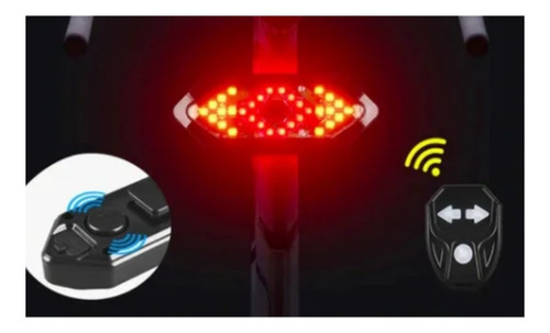 Lanterna Traseira Bike Com Seta E Controle Remoto Sem Fio