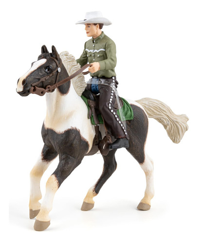 Figura Pintada A Mano Cowboy Y Su Caballo Coleccionable