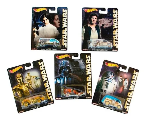 Hot Wheels Star Wars 5 Carrinhos Metal Com Roda De Borracha