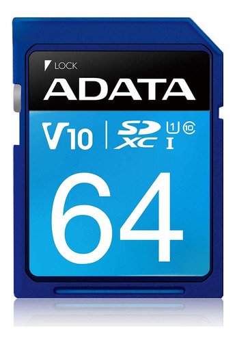Adata Memoria Sd 64gb V10 Clase 10 Sdxc Uhs-i 