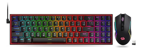 Combo Redragon Teclado  + Mouse Pollux +trident S136 Red