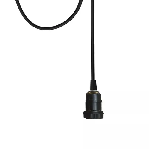 comprar 3 Luminárias Pendentes Cabo Pp 1,5m Soquete Liso E27 110\u002F220v Sem Canopla Industrial Vintage