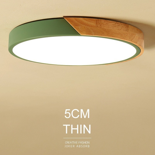 Luminaria Plafon Led 20w Varios Colores Con Madera Chiaro