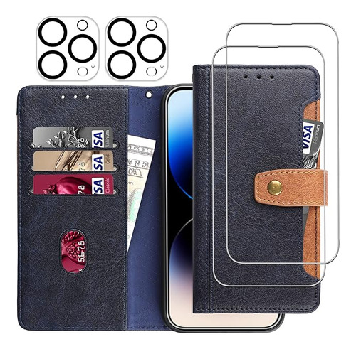 Funda Tipo Cartera Para iPhone 14 Pro Con Soporte Para Tarje