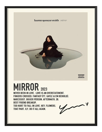 Poster Lauren Spencer Album Music Tracklist Mirror 80x40